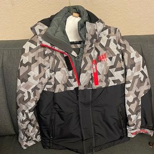 Abercrombie Gray and black with red trim size 9– 10.